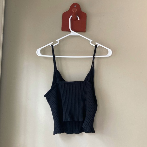 H & M Divided Black V Neck Crop Top L - Picture 4 of 6